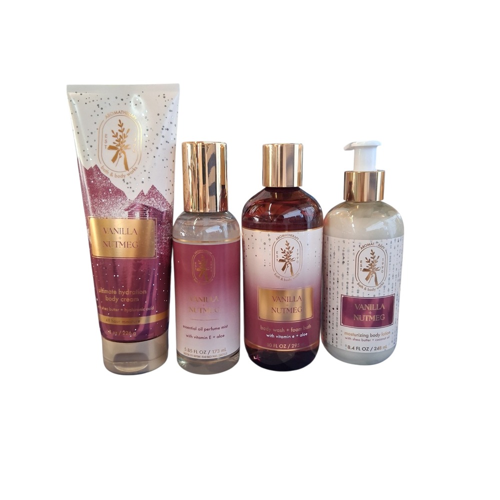 Aromatherapy Vanilla + Nutmeg 4pcs Womens Full size Bundle Calm Retired Seasonal